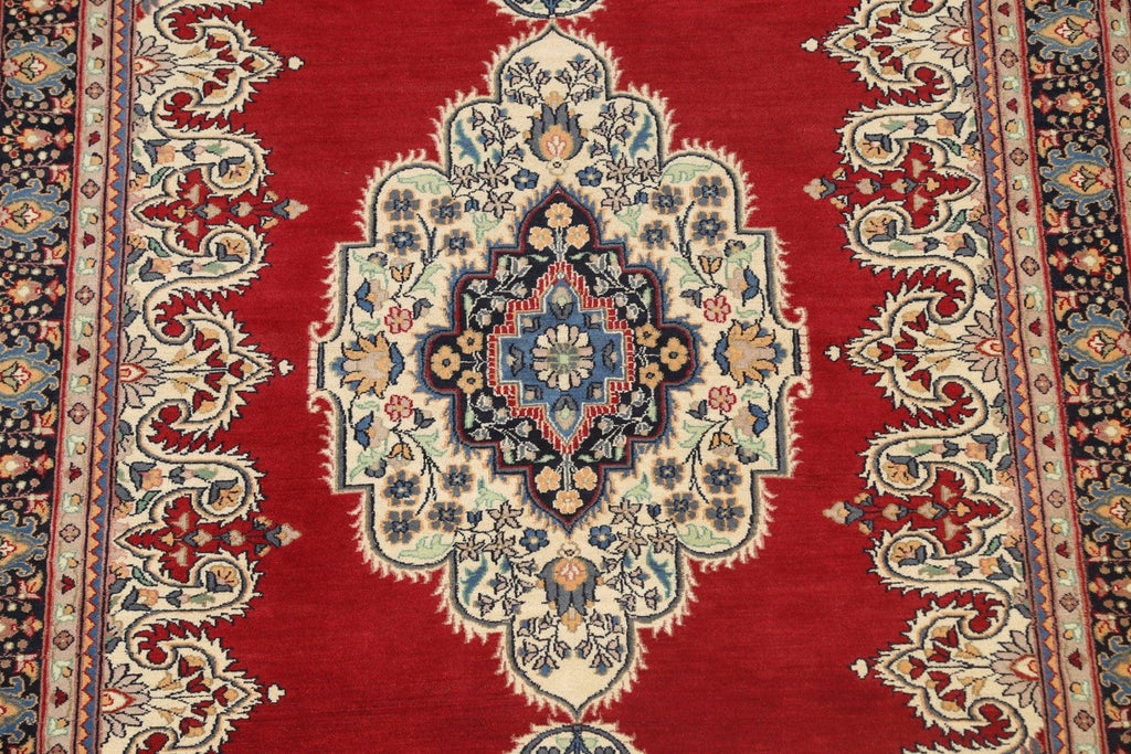 100% Vegetable Dye Red Tabriz Oriental Area Rug 5x7