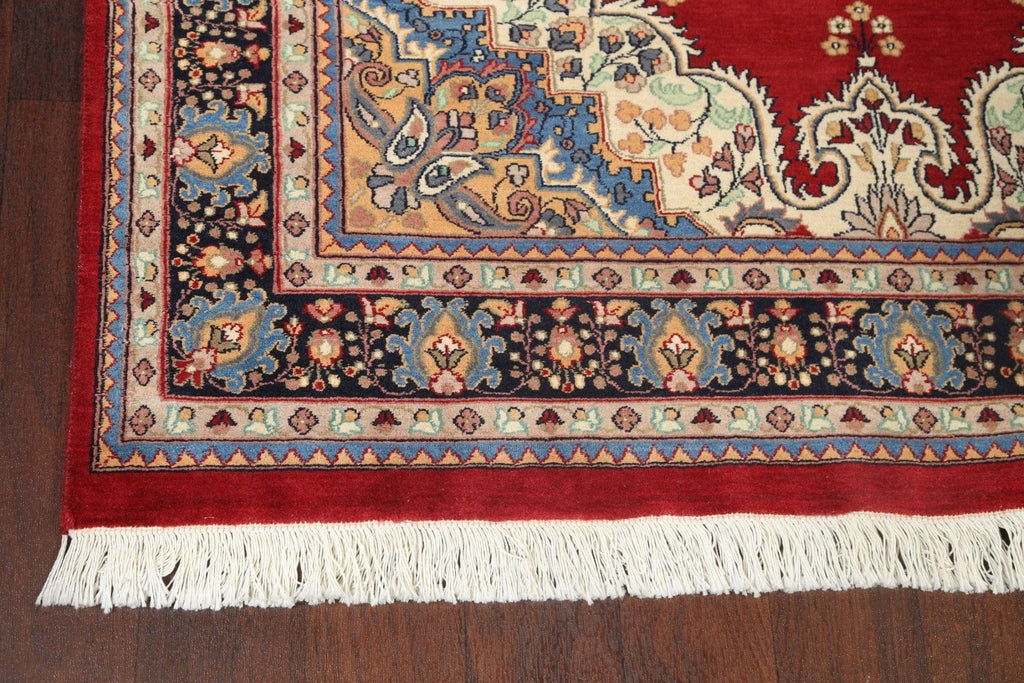 100% Vegetable Dye Red Tabriz Oriental Area Rug 5x7