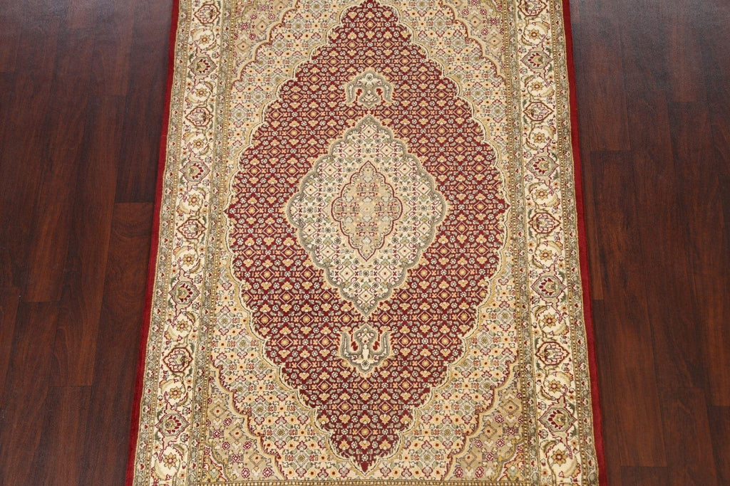 Vegetable Dye Geometric Tabriz Mahi Oriental Area Rug 4x7