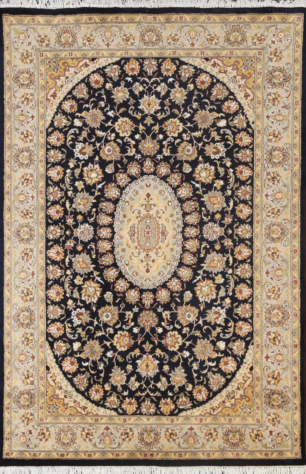 Vegetable Dye Floral Tabriz Oriental Area Rug 4x6