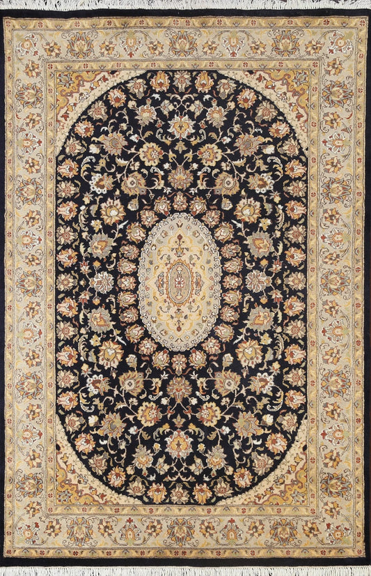 Vegetable Dye Floral Tabriz Oriental Area Rug 4x6