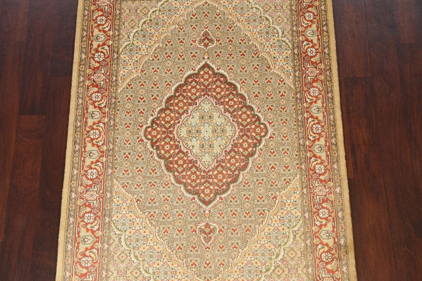 Vegetable Dye Geometric Tabriz Mahi Oriental Area Rug 4x6