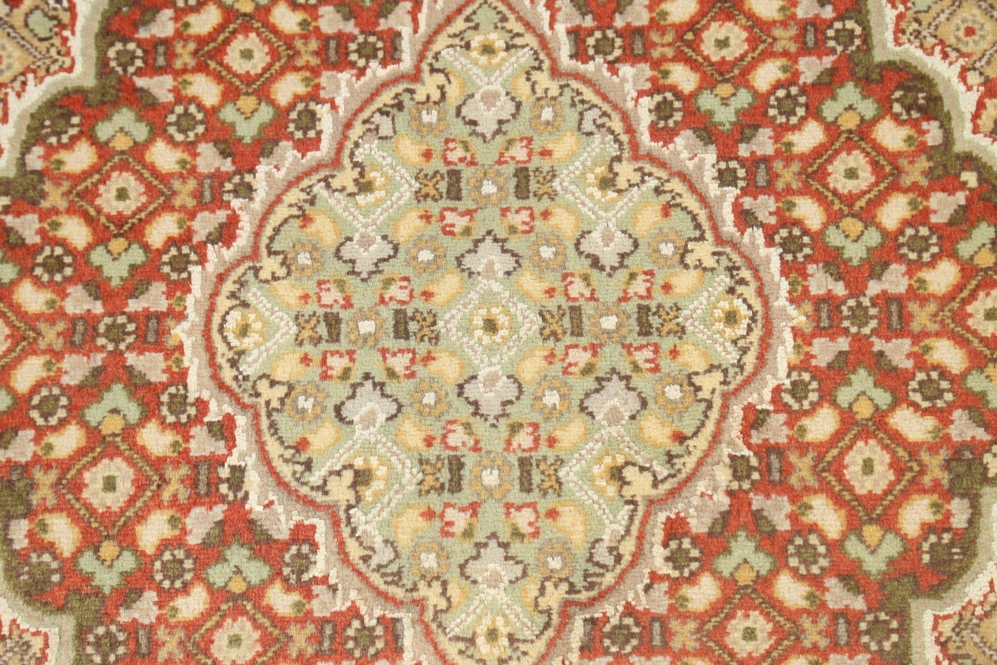 Vegetable Dye Geometric Tabriz Mahi Oriental Area Rug 4x6