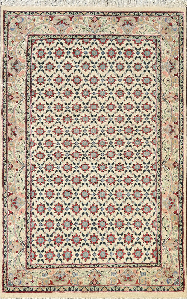 Vegetable Dye Geometric Tabriz Oriental Area Rug 4x6