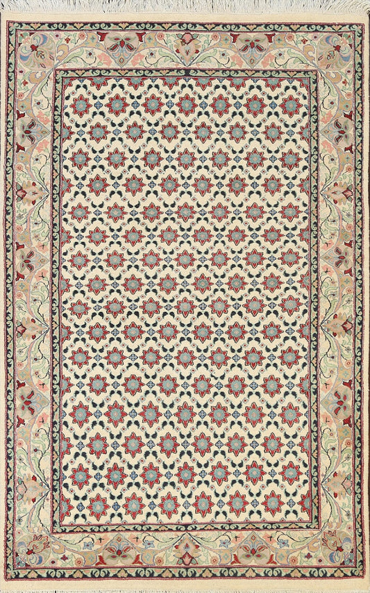 Vegetable Dye Geometric Tabriz Oriental Area Rug 4x6