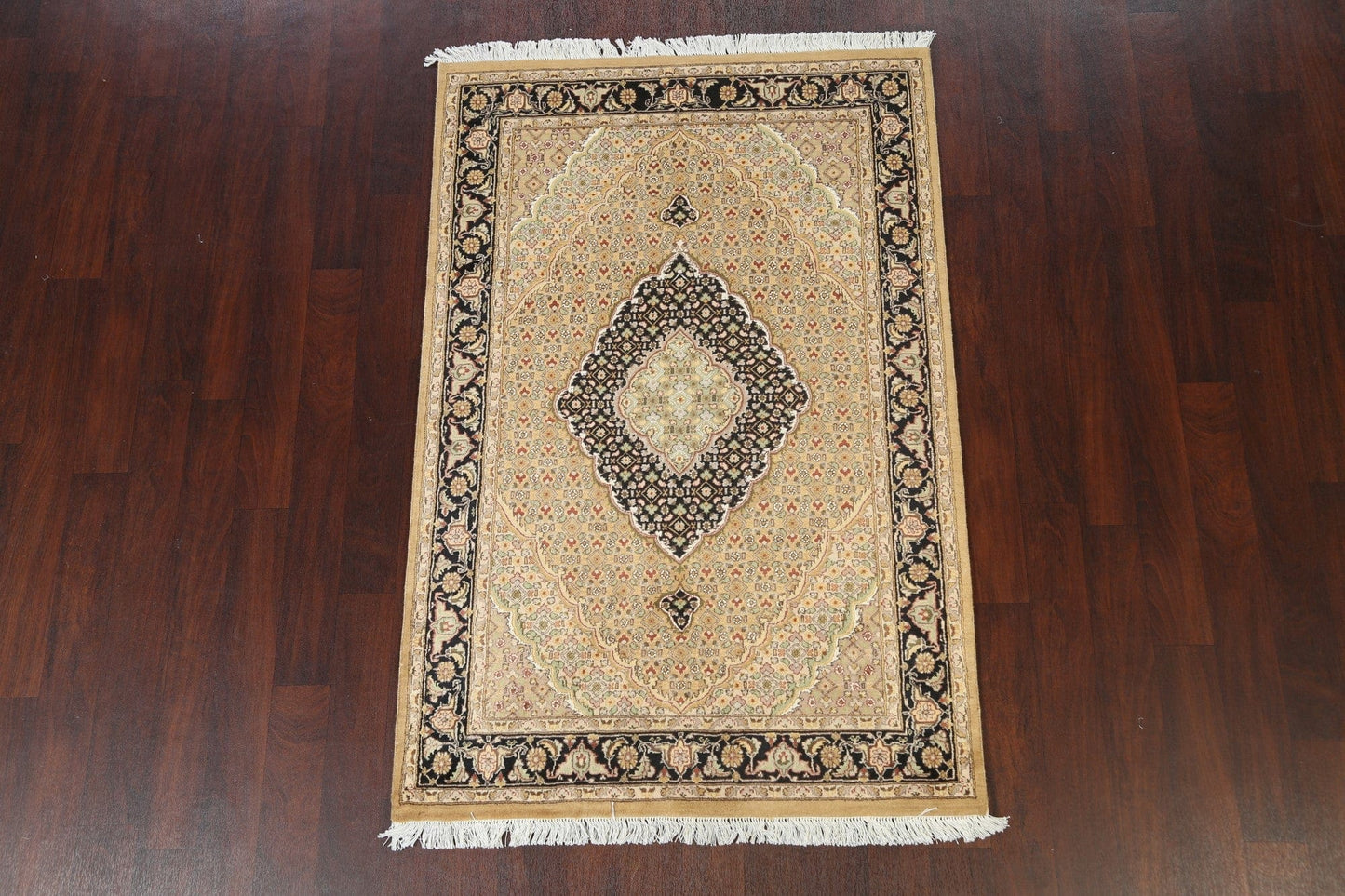 Vegetable Dye Geometric Tabriz Mahi Oriental Area Rug 4x6