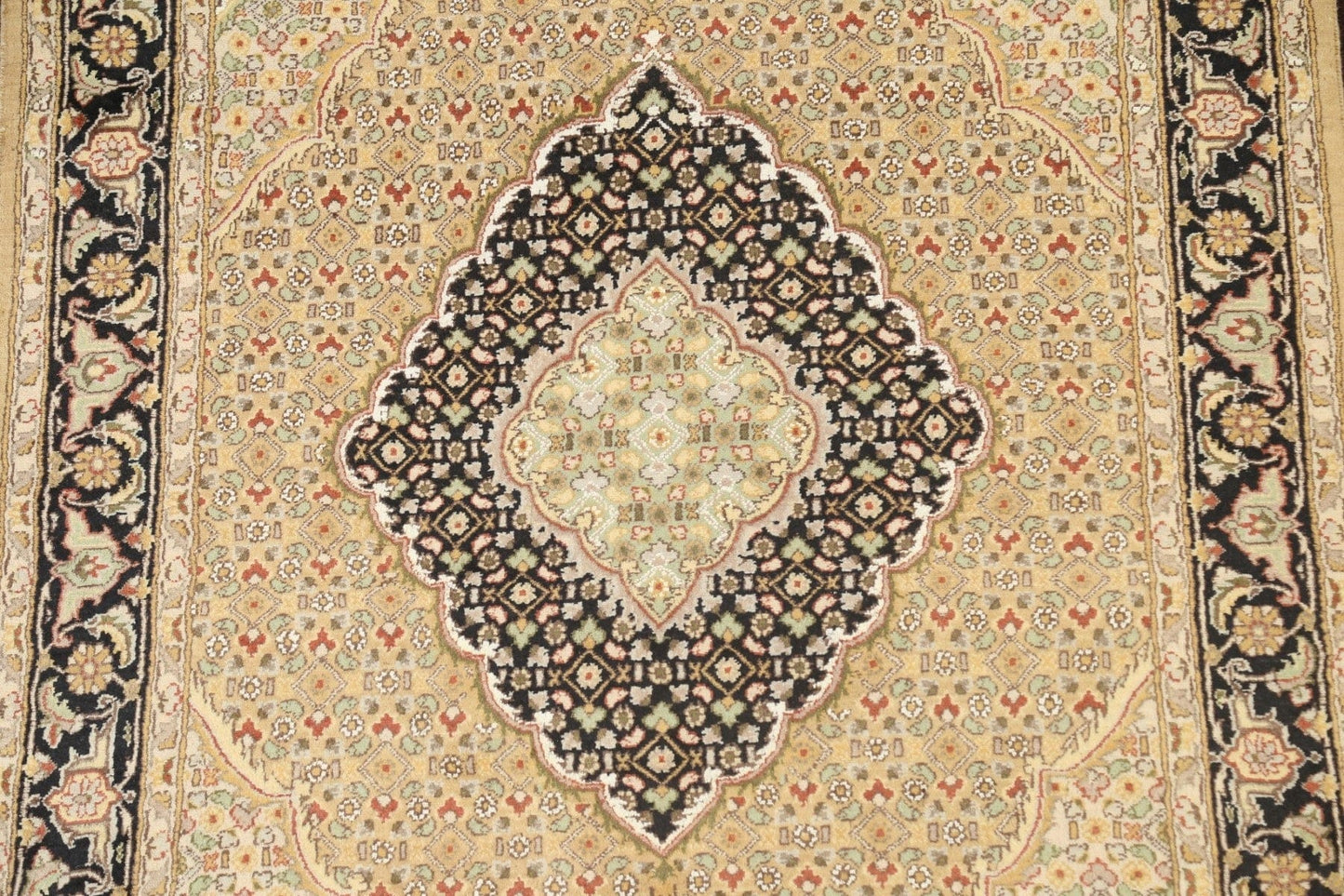 Vegetable Dye Geometric Tabriz Mahi Oriental Area Rug 4x6