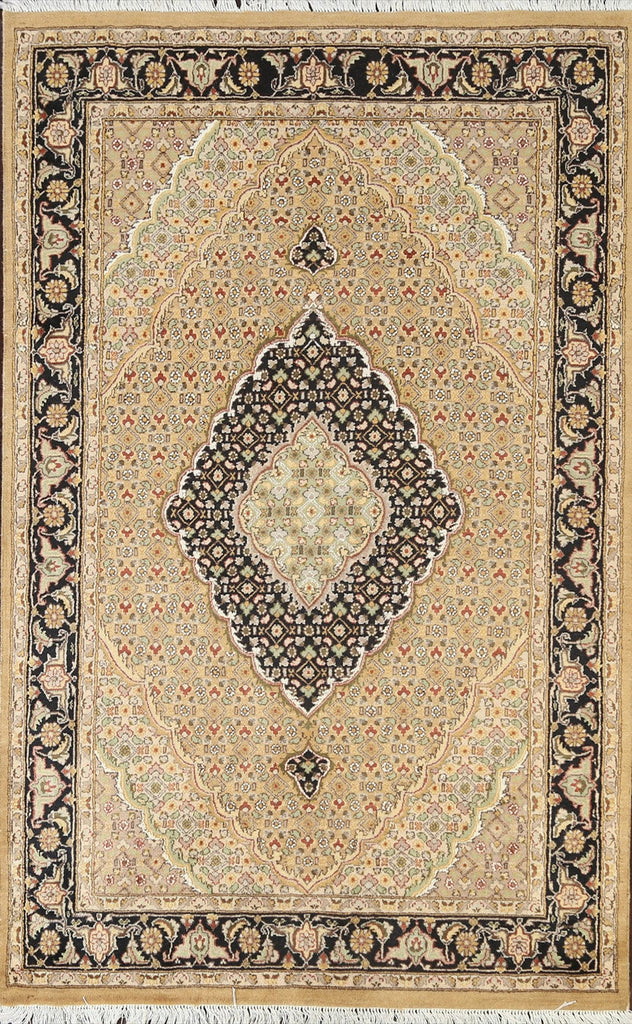 Vegetable Dye Geometric Tabriz Mahi Oriental Area Rug 4x6