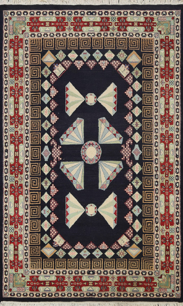 Vegetable Dye Geometric Tabriz Oriental Area Rug 4x6