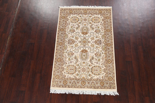 Vegetable Dye Floral Tabriz Oriental Area Rug 4x6