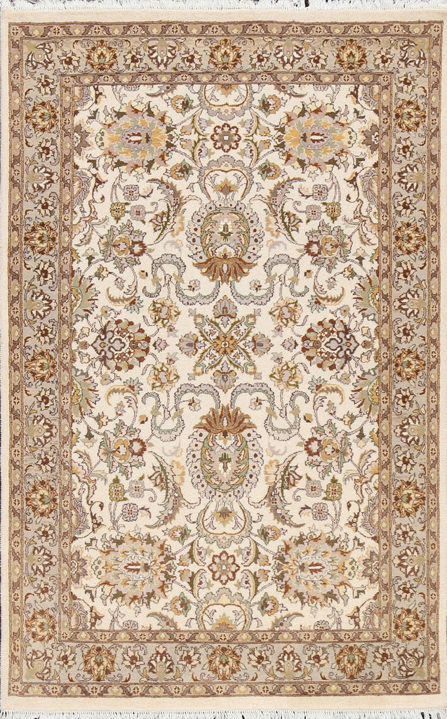 Vegetable Dye Floral Tabriz Oriental Area Rug 4x6