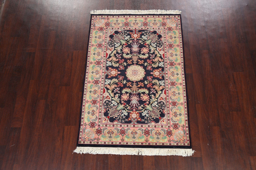 Vegetable Dye Floral Tabriz Oriental Area Rug 4x6