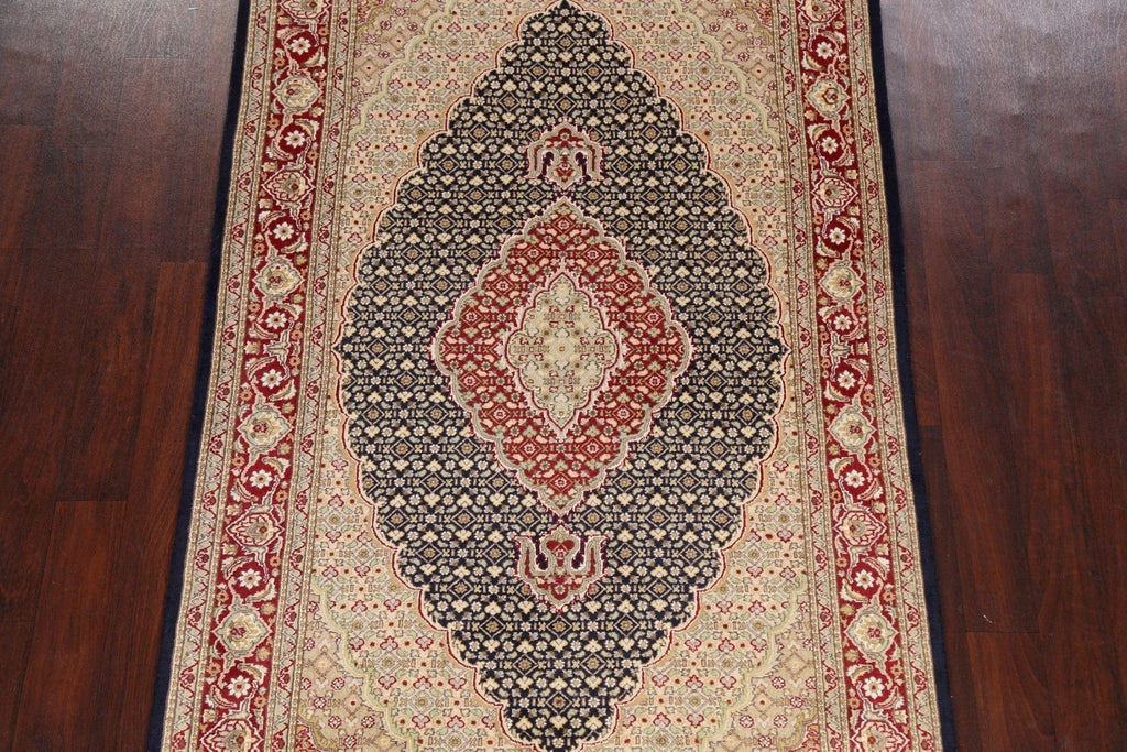 Vegetable Dye Geometric Tabriz Mahi Oriental Area Rug 4x7