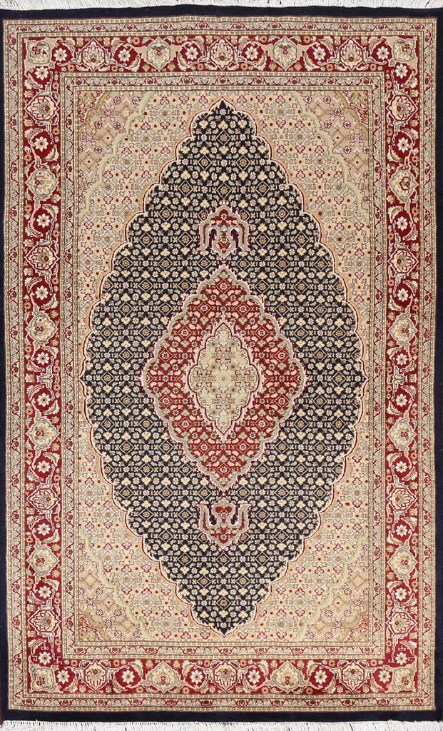 Vegetable Dye Geometric Tabriz Mahi Oriental Area Rug 4x7