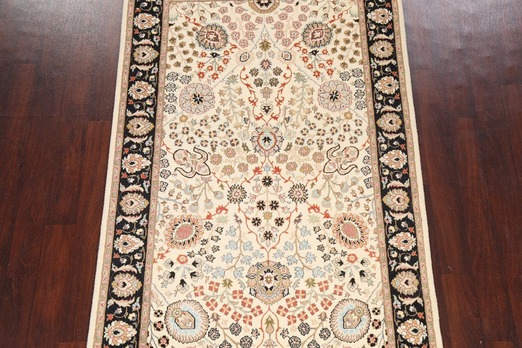 Vegetable Dye Floral Tabriz Oriental Area Rug 4x7