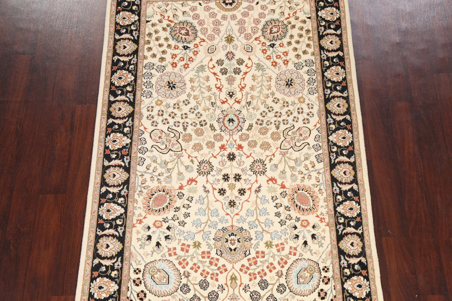 Vegetable Dye Floral Tabriz Oriental Area Rug 4x7