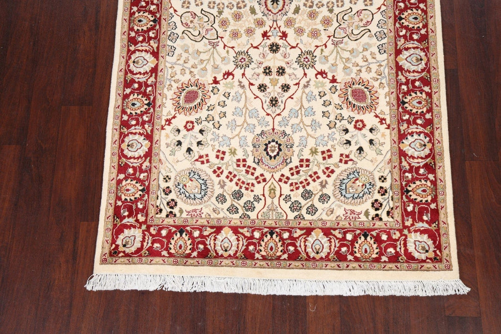 Vegetable Dye Floral Tabriz Oriental Area Rug 5x7