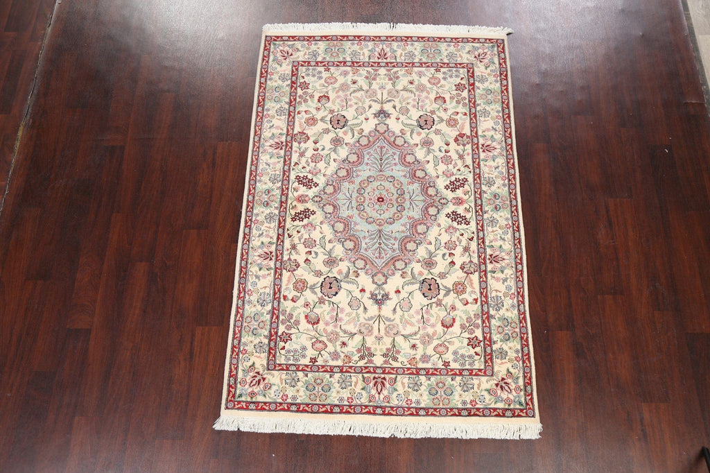 Vegetable Dye Floral Tabriz Oriental Area Rug 5x7