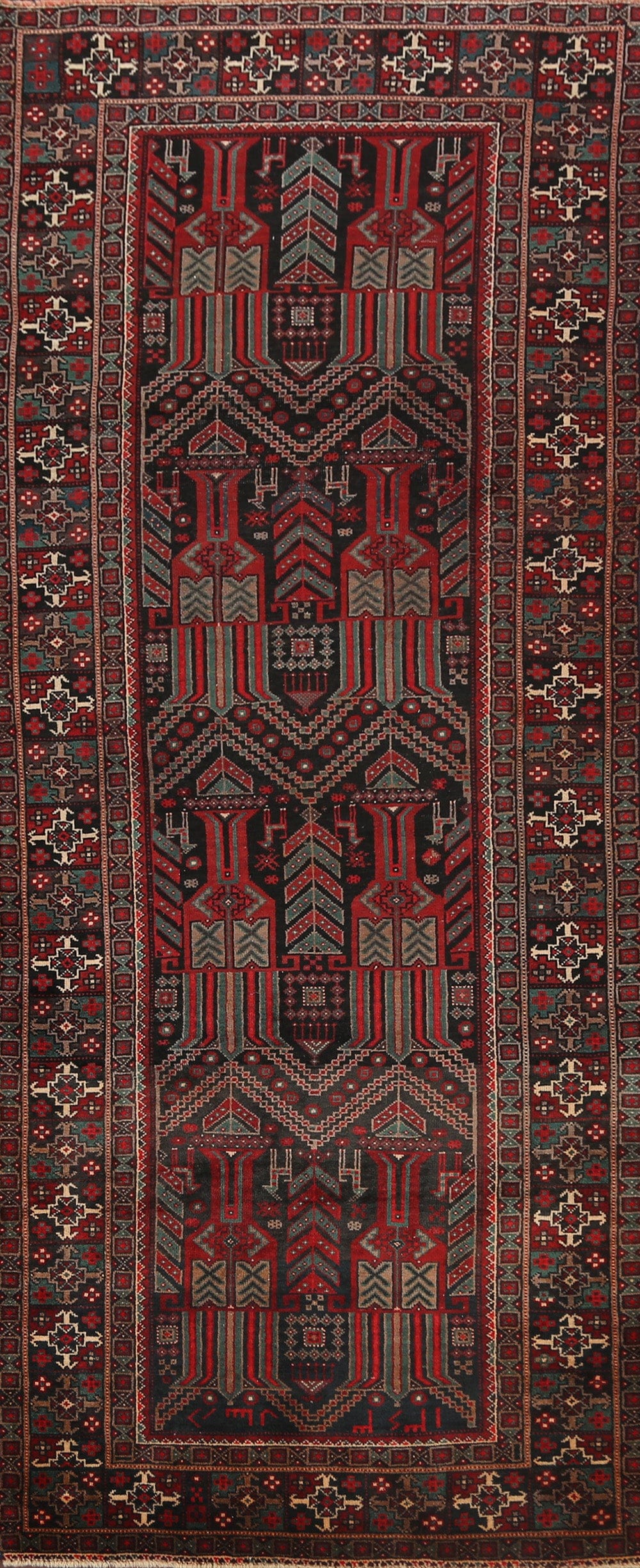 Geometric Zanjan Persian Runner Rug 3x10