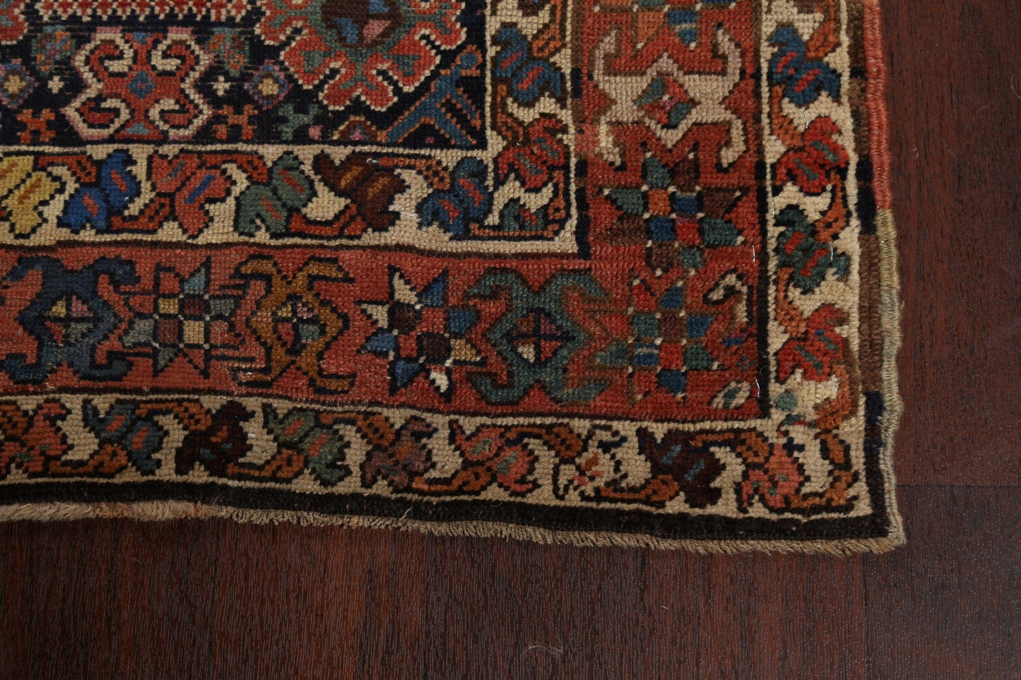 Pre-1900 Antique Vegetable Dye Kazak Oriental Runner Rug 3x11