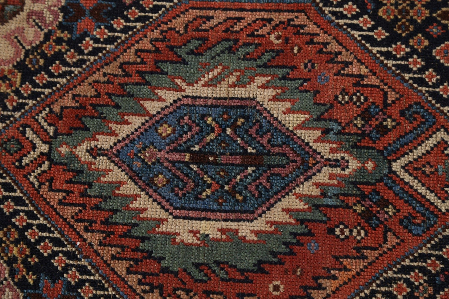 Pre-1900 Antique Vegetable Dye Kazak Oriental Runner Rug 3x11