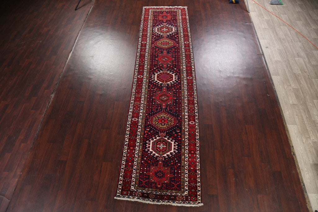 Geometric Heriz Persian Runner Rug 4x14