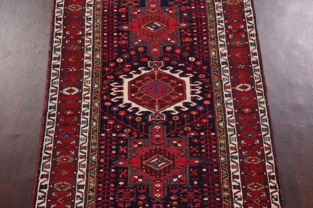 Geometric Heriz Persian Runner Rug 4x14