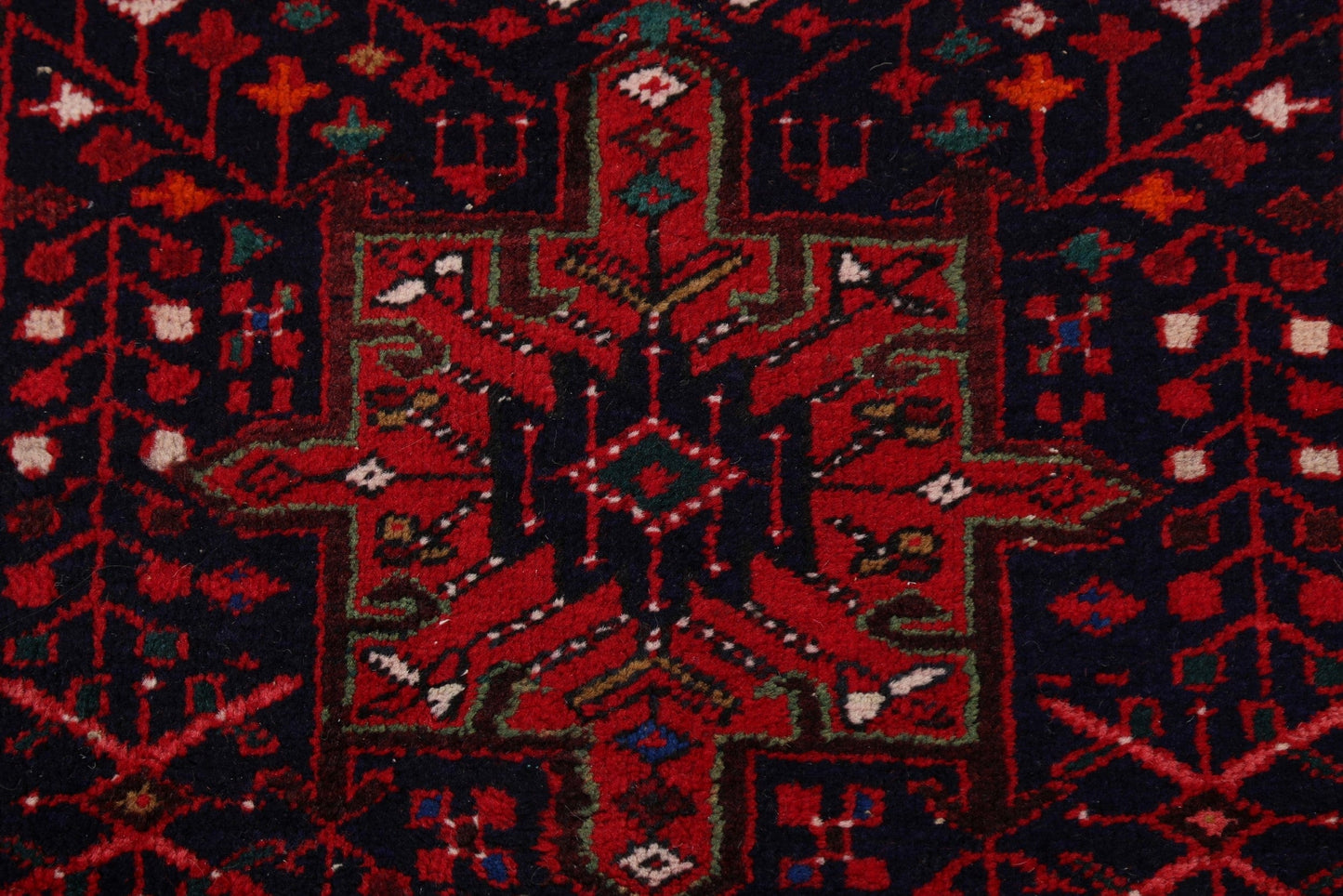 Geometric Heriz Persian Runner Rug 4x14