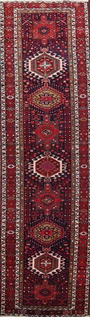 Geometric Heriz Persian Runner Rug 4x14