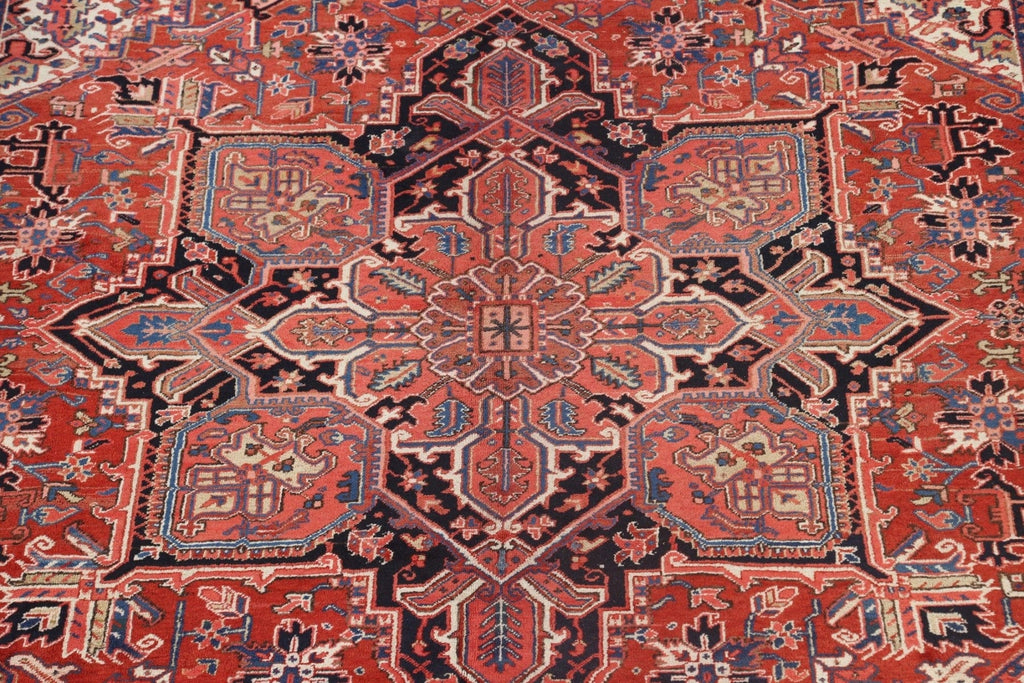 Vegetable Dye Geometric Heriz Persian Area Rug 10x13