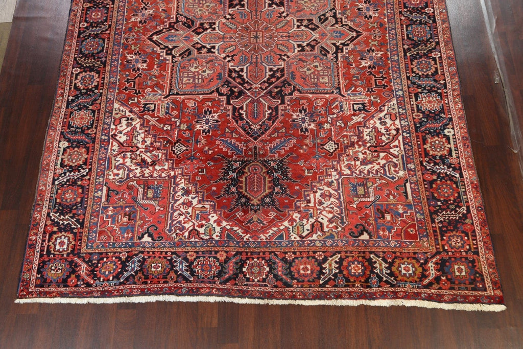 Vegetable Dye Geometric Heriz Persian Area Rug 10x13