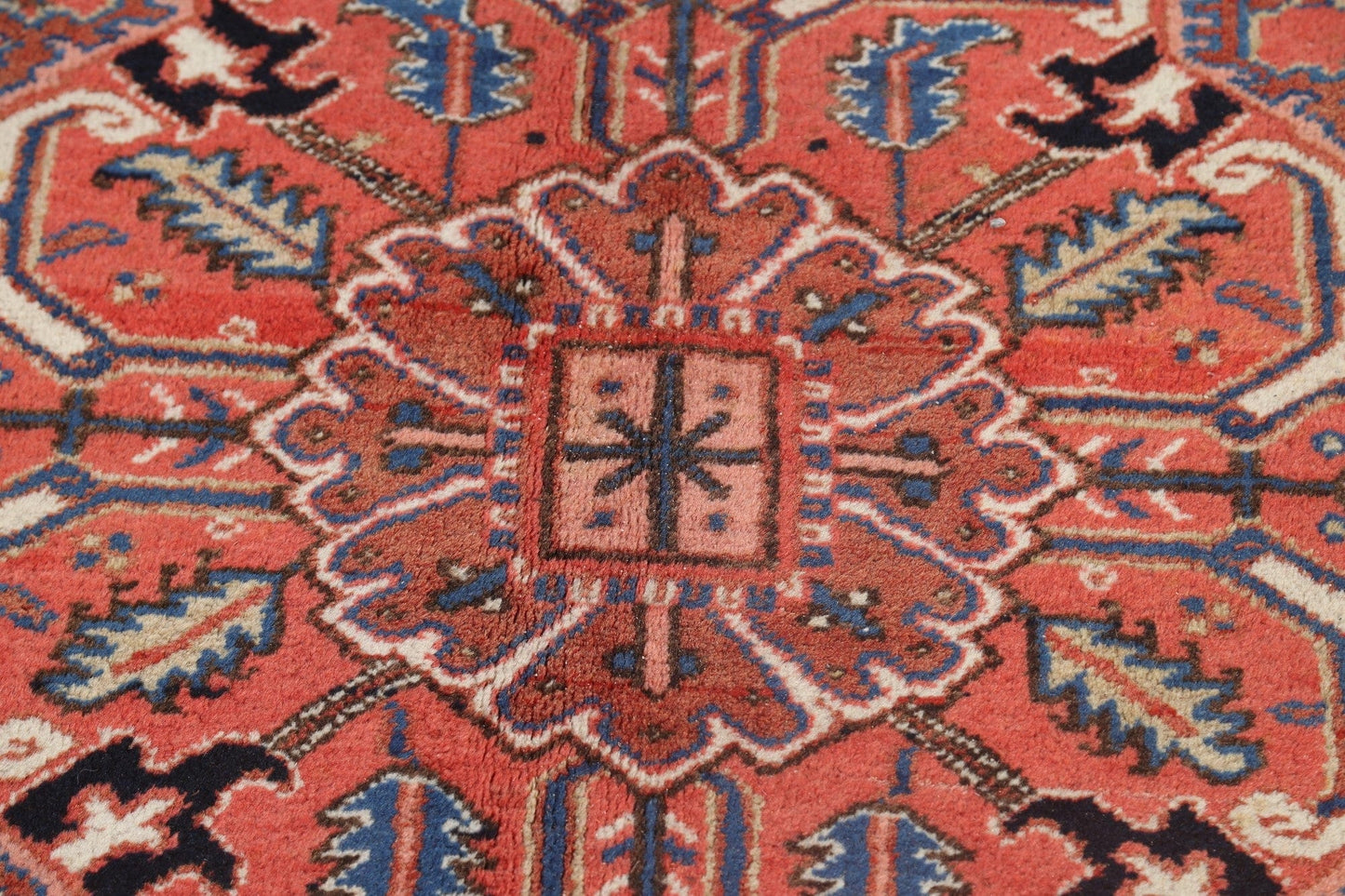 Vegetable Dye Geometric Heriz Persian Area Rug 10x13