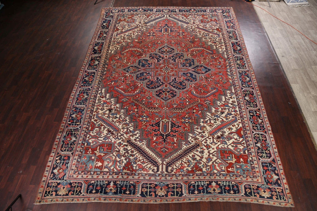 Antique Vegetable Dye Heriz Persian Area Rug 11x15