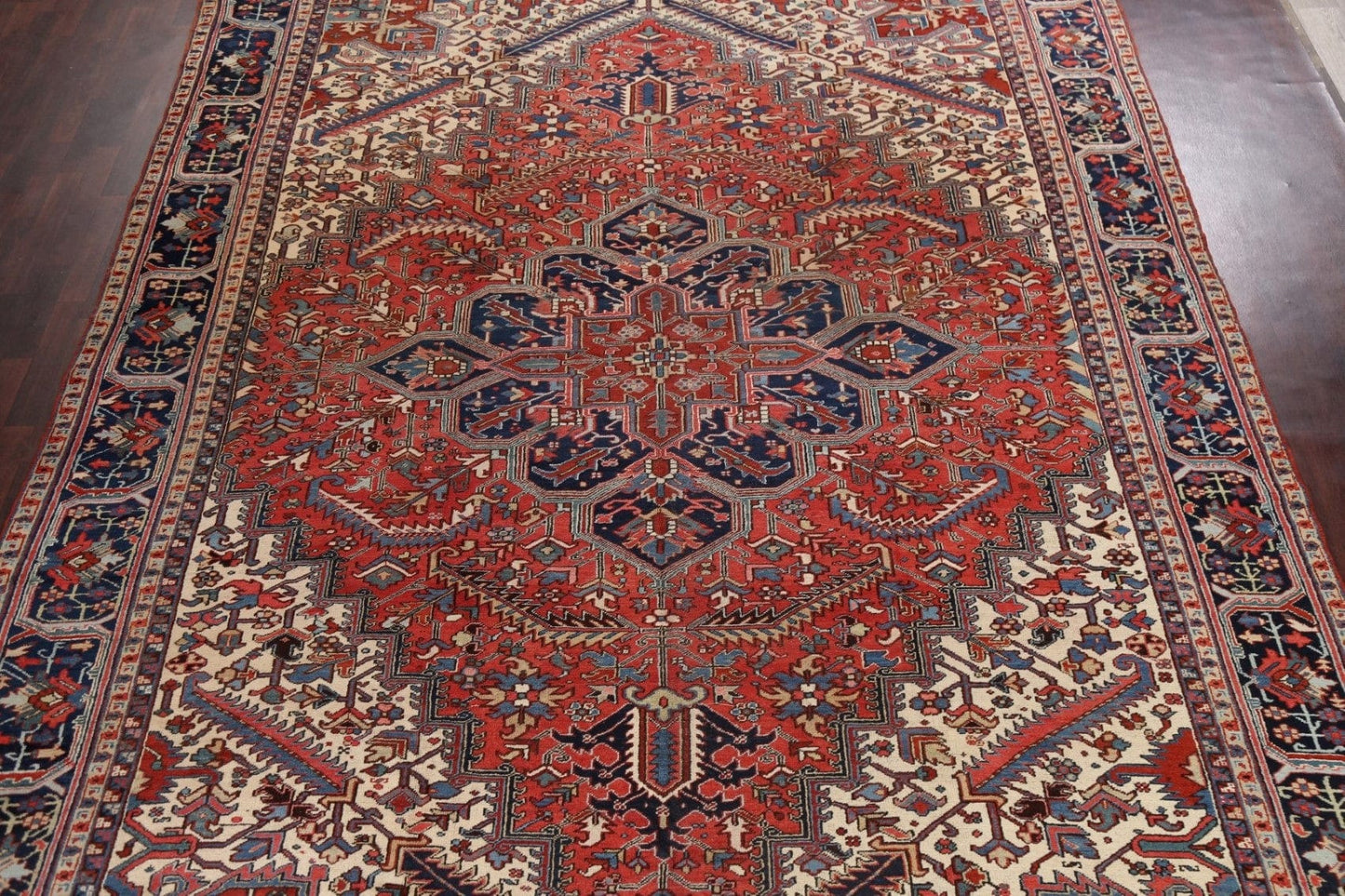 Antique Vegetable Dye Heriz Persian Area Rug 11x15