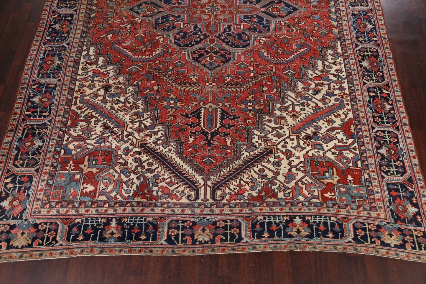 Antique Vegetable Dye Heriz Persian Area Rug 11x15