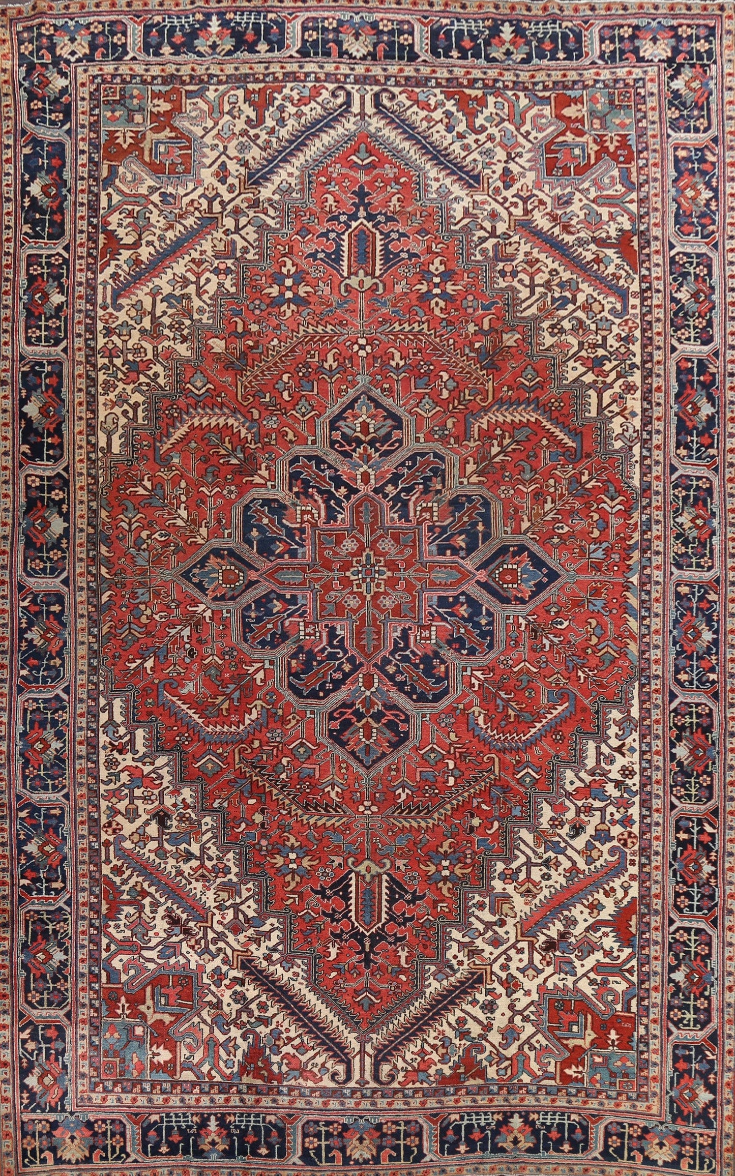 Antique Vegetable Dye Heriz Persian Area Rug 11x15