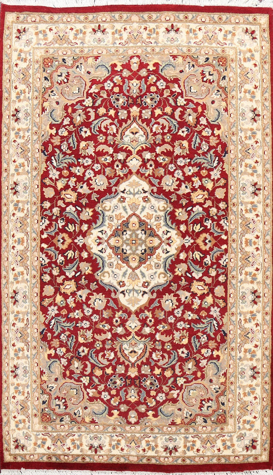 100% Vegetable Dye Kashan Oriental Area Rug 3x5