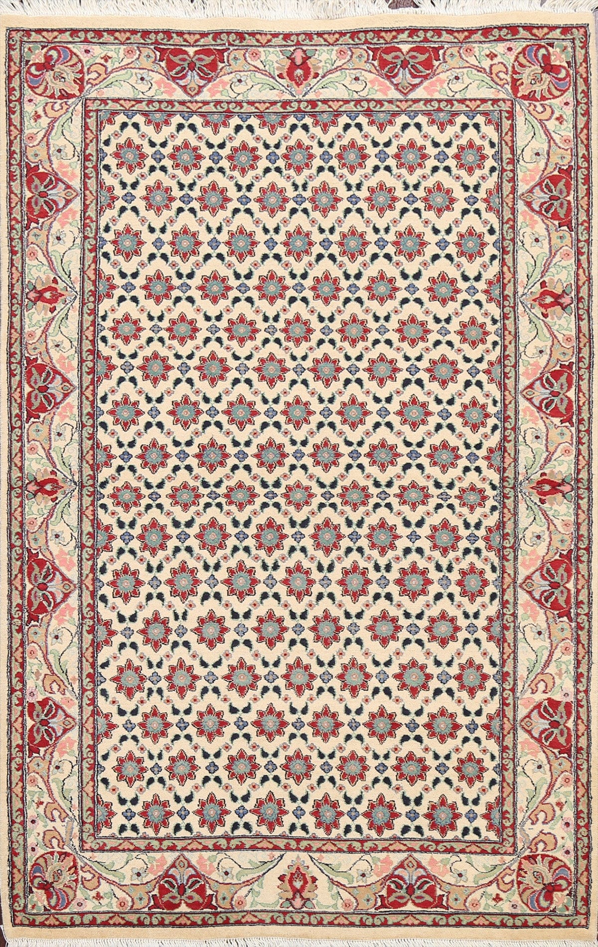 100% Vegetable Dye Tabriz Oriental Area Rug 4x6