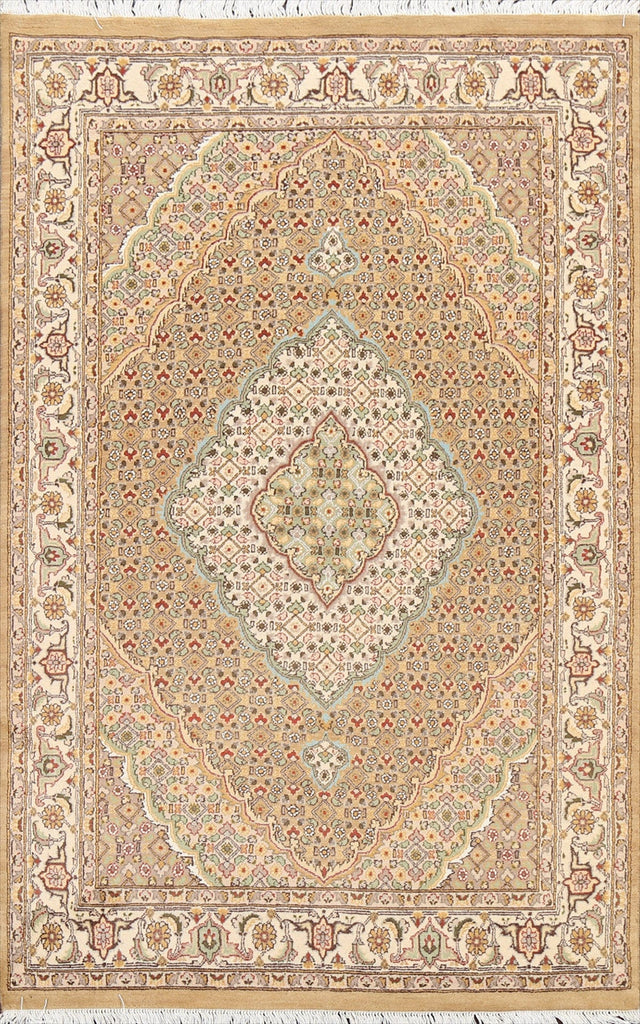 100% Vegetable Dye Tabriz Mahi Oriental Area Rug 4x6