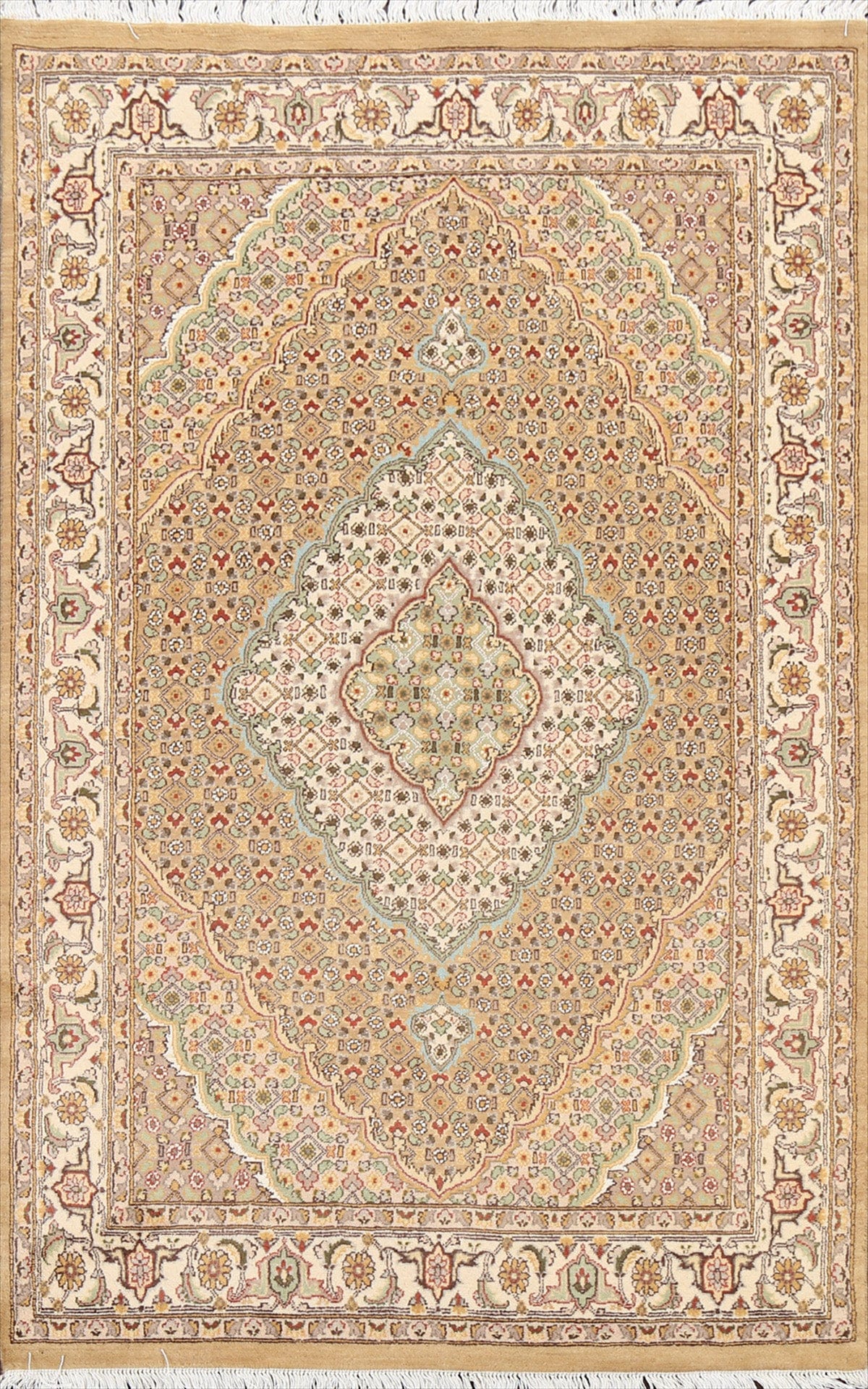 100% Vegetable Dye Tabriz Mahi Oriental Area Rug 4x6