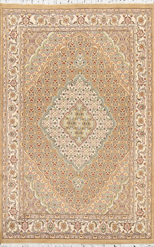 100% Vegetable Dye Tabriz Mahi Oriental Area Rug 4x6