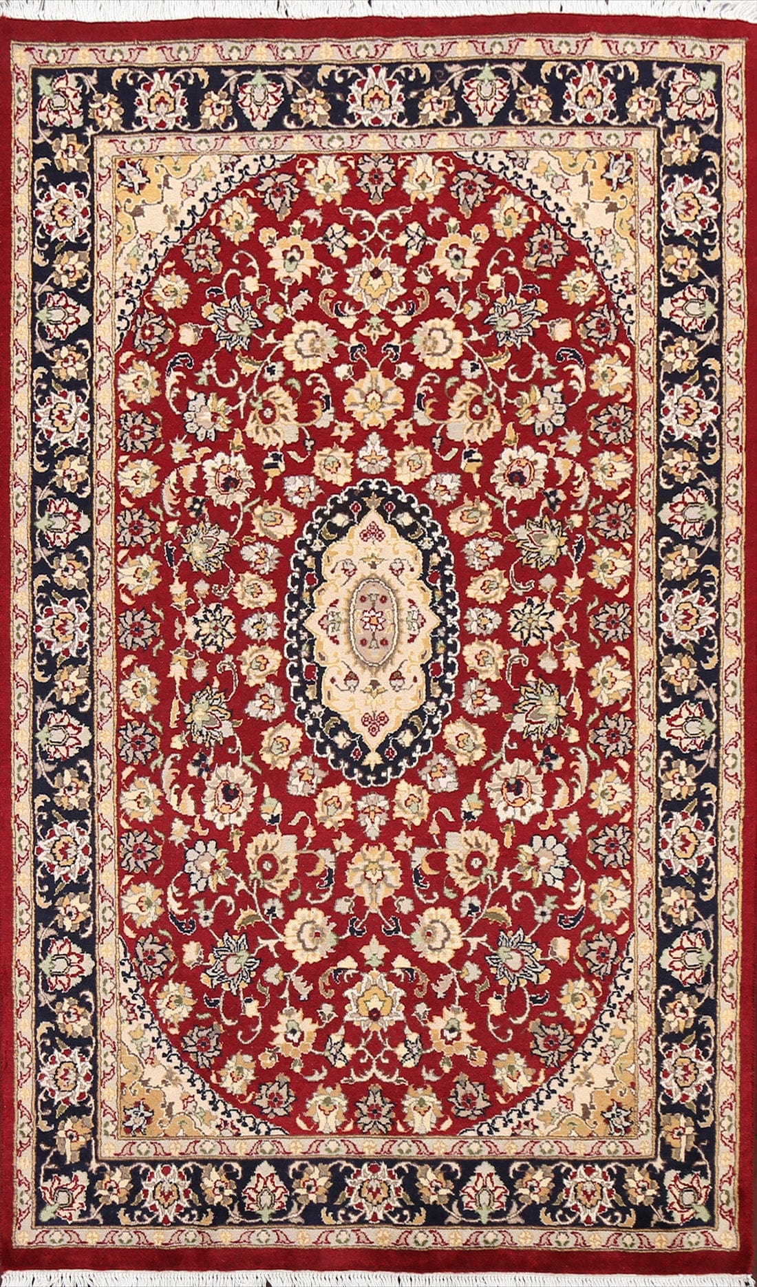 100% Vegetable Dye Floral Tabriz Oriental Area Rug 4x6