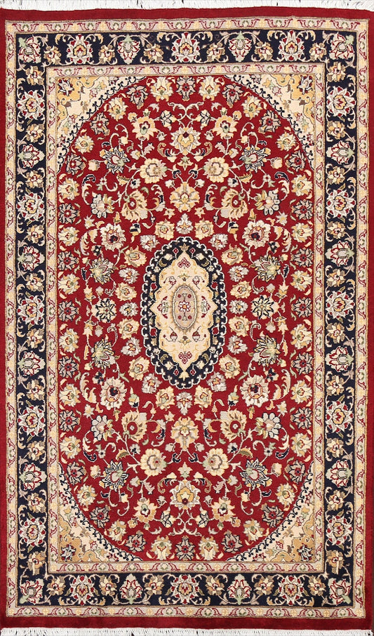 100% Vegetable Dye Floral Tabriz Oriental Area Rug 4x6