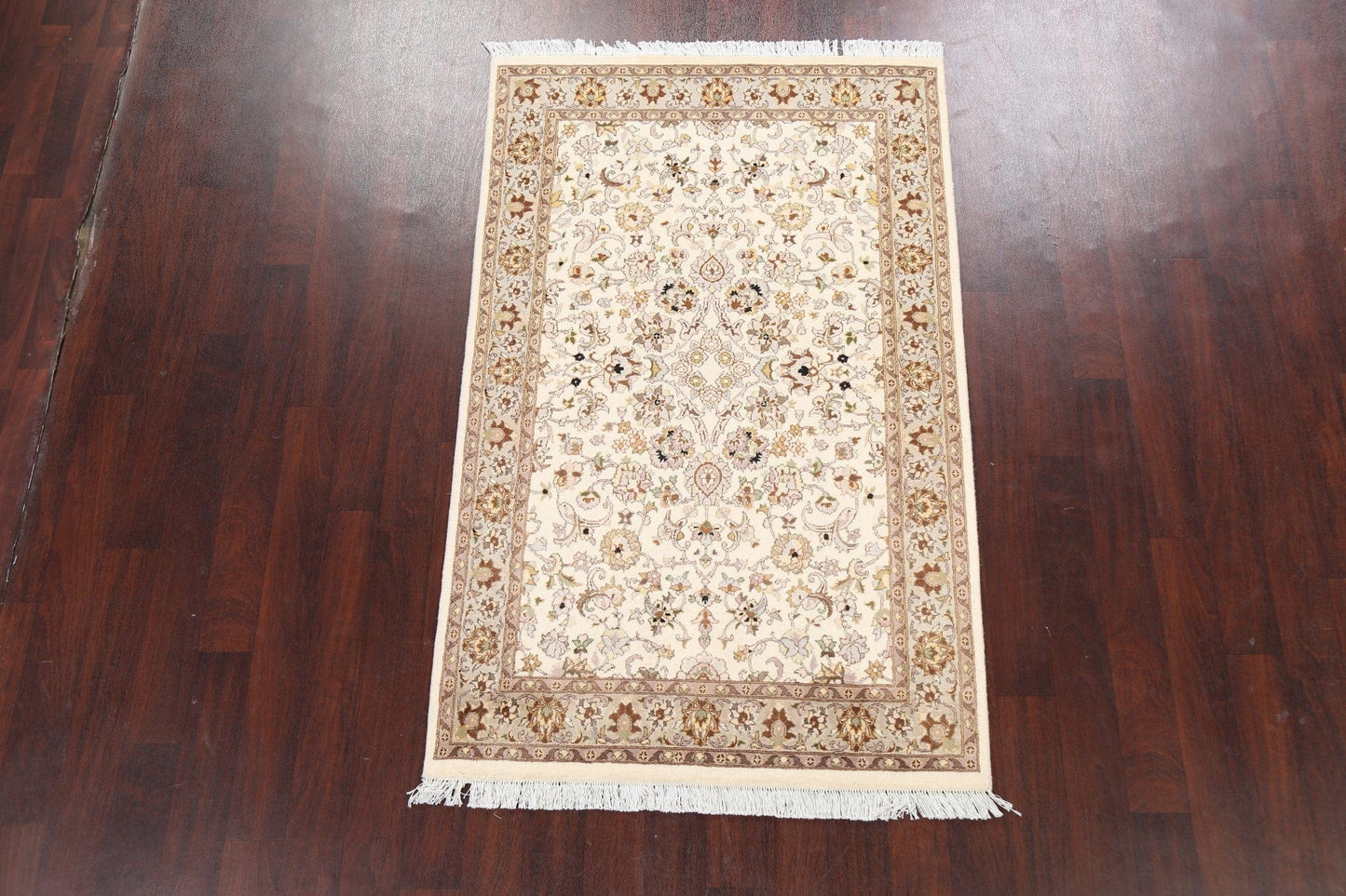 100% Vegetable Dye Floral Tabriz Oriental Area Rug 4x6