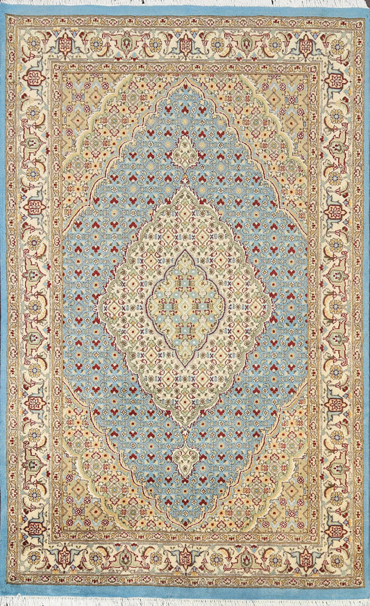 100% Vegetable Dye Tabriz Mahi Oriental Area Rug 4x6