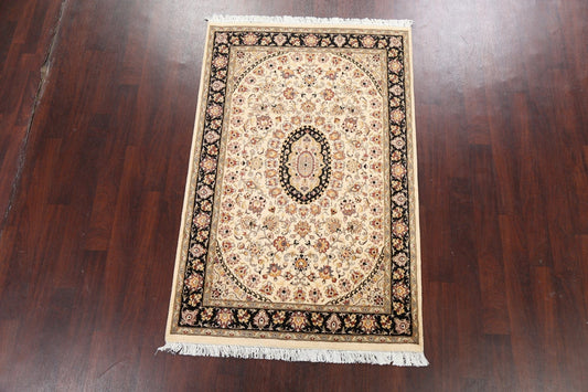 100% Vegetable Dye Floral Tabriz Oriental Area Rug 4x6