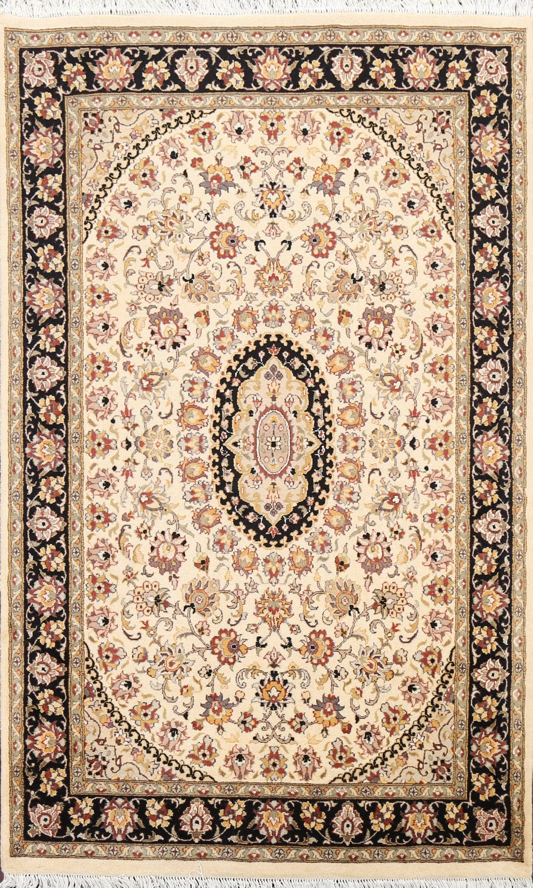 100% Vegetable Dye Floral Tabriz Oriental Area Rug 4x6