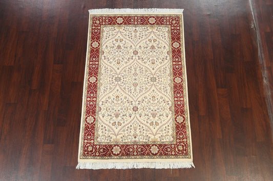 100% Vegetable Dye Floral Tabriz Oriental Area Rug 4x6