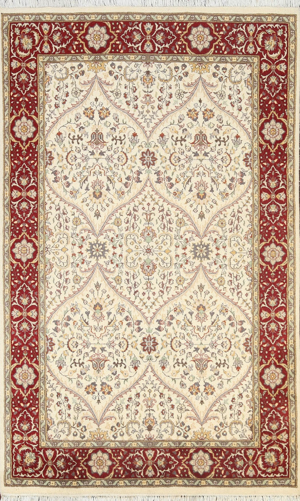 100% Vegetable Dye Floral Tabriz Oriental Area Rug 4x6