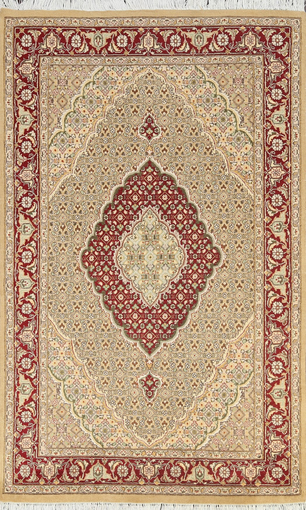 100% Vegetable Dye Tabriz Mahi Oriental Area Rug 4x6